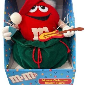 M & M’s Musical Christmas Display Santa Figure playing guitar NWT in Box